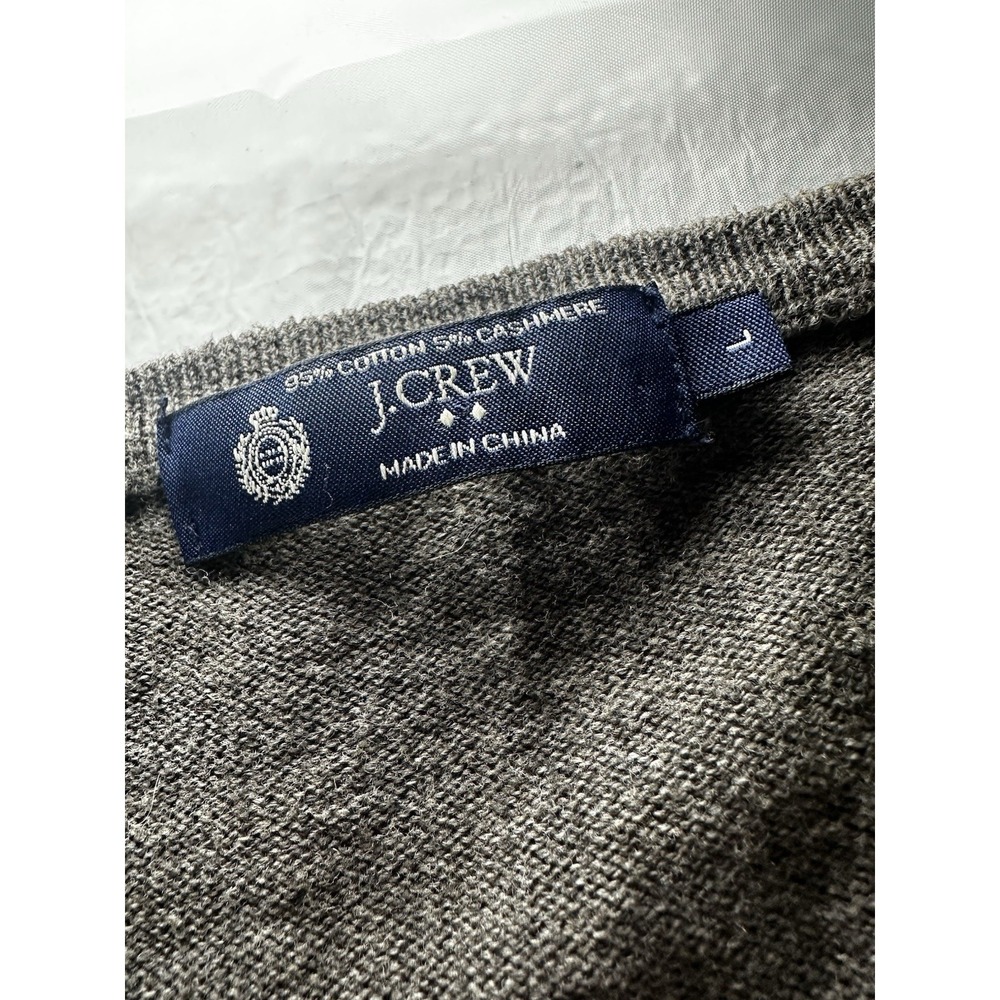 J Crew Cashmere Blend Sweater Mens Large Gray Crewneck Pullover - Picture 5 of 13